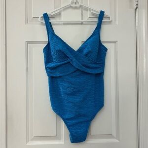 Royal Blue Textured One Piece Swimsuit